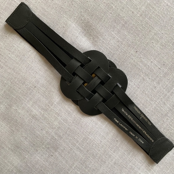 Black Leather Wide Adjustable Boho Rare Belt Size L main image 7